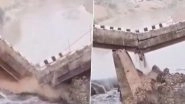 Bihar Bridge Collapse: Bridge Over Gandak Canal Crumbles Like Pack of Cards in Siwan District; Video Surfaces