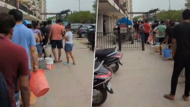 Greater Noida Water Crisis: People Wait in Long Queues As Panchsheel Hynish Society Grapples With Water Shortage (Watch Video)