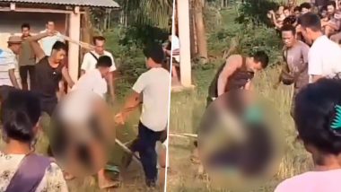 Meghalaya Shocker: Accused Of Extra-Marital Affair, Woman Dragged, Kicked and Brutally Thrashed With Sticks; Five Arrested After Disturbing Video Goes Viral