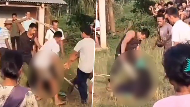 Meghalaya Shocker: Accused Of Extra-Marital Affair, Woman Dragged, Kicked and Brutally Thrashed With Sticks; Five Arrested After Disturbing Video Goes Viral