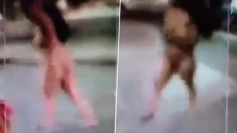 Naked Woman in Ghaziabad Viral Video: Woman Seen Roaming Without Clothes on Busy Street, Clip Goes Viral