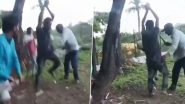 Maharashtra Shocker: Man Tied to Tree, Brutally Thrashed With Sticks Over Suspicion of Theft in Ahmednagar; Disturbing Video Surfaces