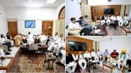 INDIA Bloc Meeting Underway at Mallikarjun Kharge&rsquo;s Residence in Delhi Ahead of Exit Polls; Mamata Banerjee and Mehbooba Mufti Skip the Meet (Watch Videos)
