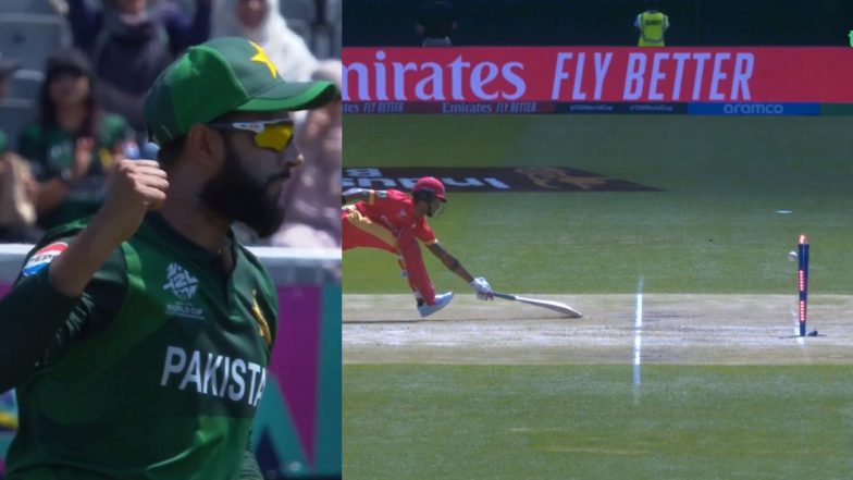 Imad Wasim Runs Out Nicholas Kirton With Sensational Direct Hit During PAK vs CAN ICC T20 World Cup 2024 Match (Watch Video)