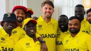 Australia Captain Mitchell Marsh Dons Uganda Jersey As He Interacts With 'Cricket Cranes' Players on the Sidelines of ICC T20 World Cup 2024 (See Pic)