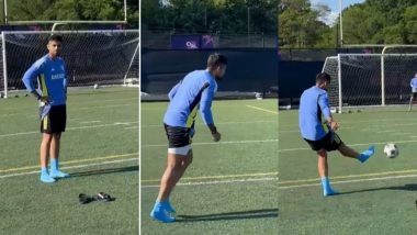 Suryakumar Yadav Showcases Football Skills During Practice Session Ahead of IND vs PAK ICC Men&rsquo;s T20 World Cup 2024 Clash, Video Goes Viral