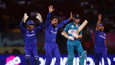 Afghanistan Beat New Zealand by 84 Runs in ICC T20 World Cup 2024; Rahmanullah Gurbaz, Rashid Khan and Fazalhaq Farooqi Help AFG Defeat NZ in Twenty20 WC