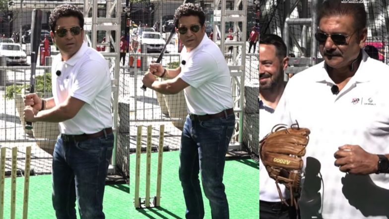 Sachin Tendulkar Plays Baseball With Ravi Shastri in New York, Video Goes Viral