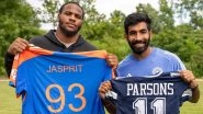 Jasprit Bumrah Meets Dallas Cowboys&rsquo; Linebacker Micah Parsons Amidst Ongoing ICC Men&rsquo;s T20 World Cup 2024, Post Goes Viral