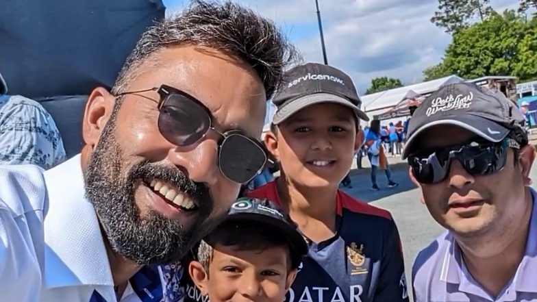 Dinesh Karthik Clicks With RCB Fans in USA Amidst Ongoing ICC Men’s T20 World Cup 2024, Post Goes Viral