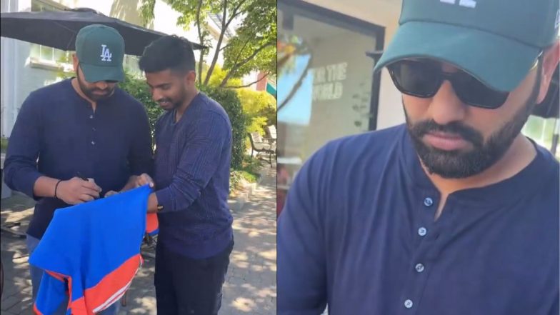 Rohit Sharma Signs Jerseys for Fans After IND vs USA ICC Men’s T20 World Cup 2024 Match, Video Goes Viral