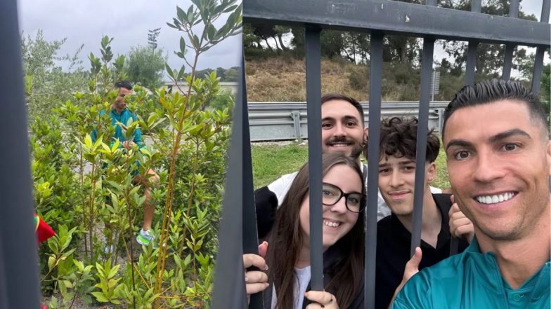 Cristiano Ronaldo Goes Past Bushes to Click Selfies With Fans Ahead of Portugal's UEFA Euro 2024 Opener Against Czech Republic, Pics Go Viral