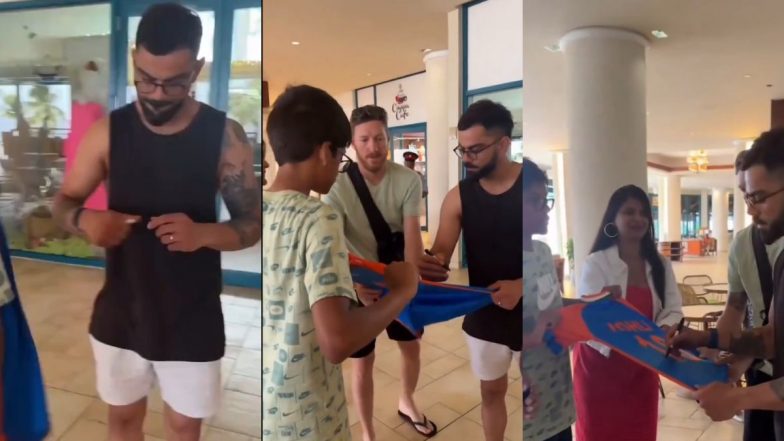 Virat Kohli Gifts Signed Jersey to Fan in Barbados Ahead of IND vs AFG Super Eights ICC Men’s T20 World Cup 2024 Clash (Watch Video)