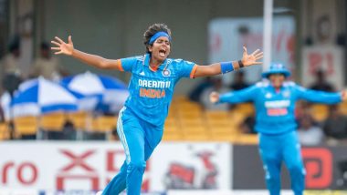 Arundhati Reddy Picks Up Her Maiden ODI Wicket, Achieves Feat by Dismissing Tazmin Brits During IND-W vs SA-W 2nd ODI 2024 (Watch Video)