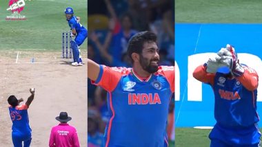 Jasprit Bumrah Deceives Rahmanullah Gurbaz With Slower One and Dismisses Him Caught Behind During IND vs AFG ICC Men’s T20 World Cup 2024 Match (Watch Video)