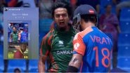 Kesrick Williams Posts Cryptic Instagram Story on Virat Kohli and Tanzim Hasan Sakib&rsquo;s Face During IND vs BAN ICC T20 World Cup 2024 Super Eight Match (See Post)