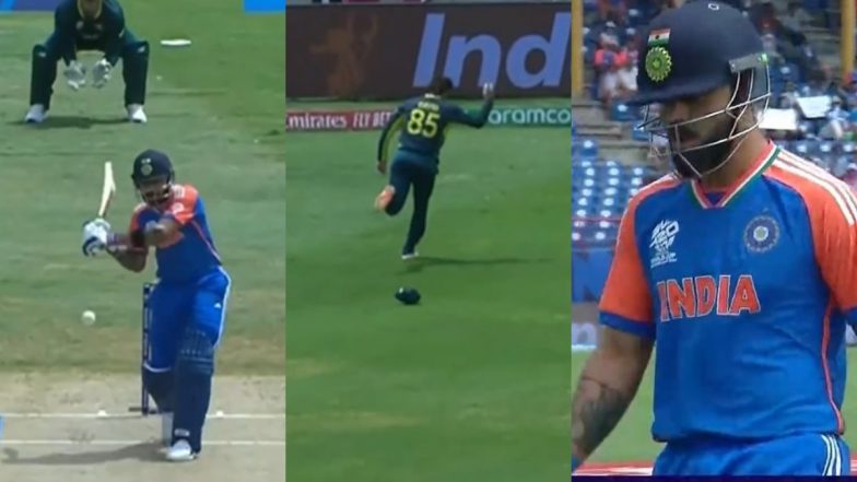 Virat Kohli Wicket Video: Watch Josh Hazlewood Dismiss Star Indian Batsman For A Duck During IND vs AUS ICC T20 World Cup 2024 Super 8 Match