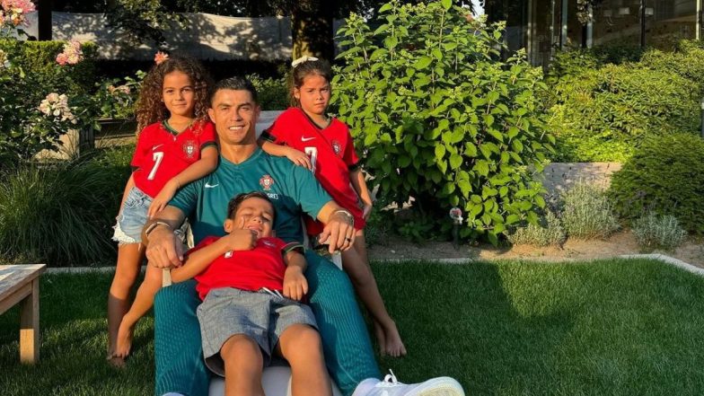 Cristiano Ronaldo Shares Picture With His Children in Portugal Jersey As He Enjoys His Time Ahead of UEFA Euro 2024 R16 Clash With Slovenia (See Post)