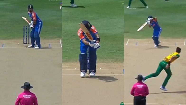 Virat Kohli Hits Marco Jansen for Three Classy Fours in First Over of IND vs SA T20 World Cup 2024 Final (Watch Video)