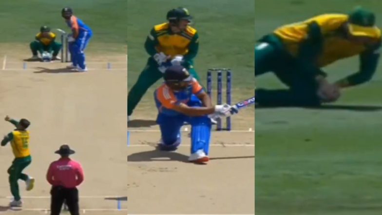 Rohit Sharma Wicket Video: Watch Keshav Maharaj Dismiss Indian Captain During IND vs SA ICC T20 World Cup 2024 Final