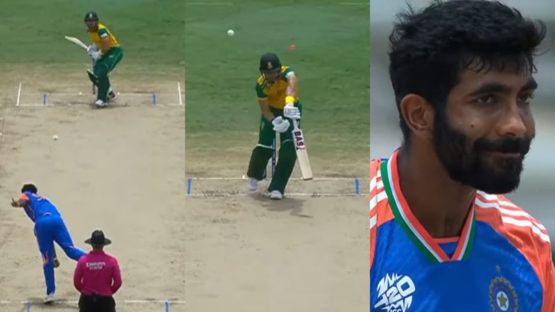 Jasprit Bumrah Dismisses Reeza Hendricks With Sensational Outswinger During IND vs SA ICC T20 World Cup 2024 Final (Watch Video)