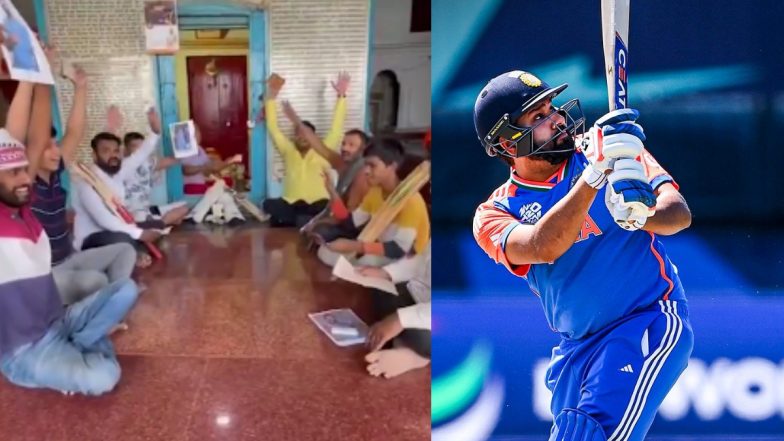 Hanuman Chalisa For Team India’s Win Against Ireland! Fans in Varanasi Temple Pray to Lord Hanuman Ahead of IND vs IRE T20 World Cup 2024 (Watch Video)