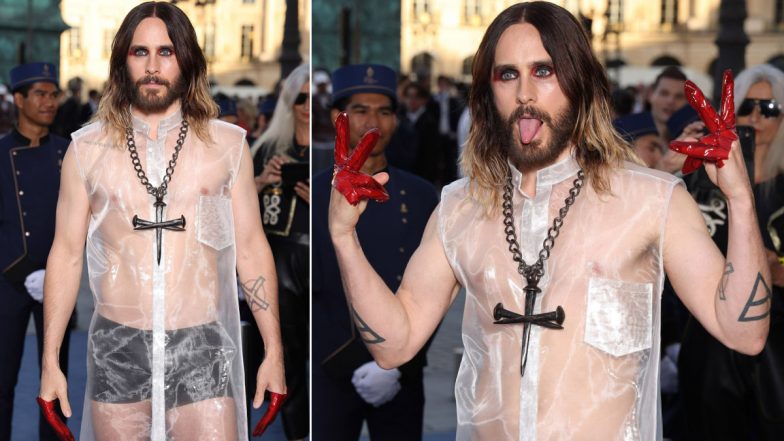 Jared Leto Turns Heads at Vogue World Paris! Morbiu Actor Flaunts His Muscular Physique in Black Hot Pants and Sheer Shirt (View Pics)