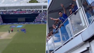 BCCI Secretary Jay Shah Ecstatically Celebrates India's Thrilling Six-Run Win Over Pakistan in ICC T20 World Cup 2024 at Nassau County International Cricket Stadium (Watch Video)