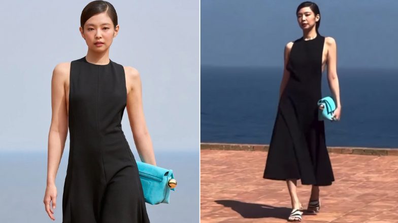 BLACKPINK’s Jennie Kim Makes Runway Debut As She Closes Jacquemus FW24 ‘La Casa’ Show in Stunning Backless Black Midi Dress, Watch Video of the K-Pop Star