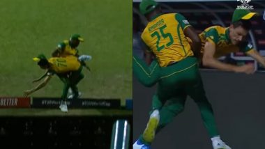 Kagiso Rabada, Marco Jansen Involved in Horrific Collision While Attempting To Take a Catch During WI vs SA T20 World Cup 2024 Super 8 Match (Watch Video)