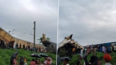 West Bengal Train Accident: Sealdah-Bound 13174 Kanchanjungha Express From Agartala Collides With Goods Train Near New Jalpaiguri (See Pics and Video)