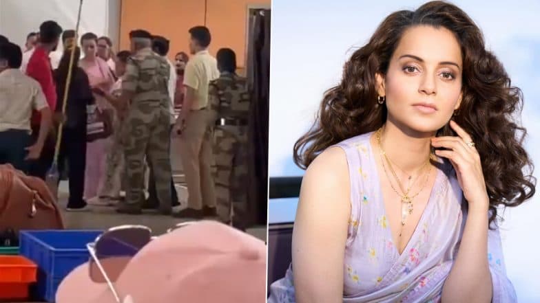 Kangana Ranaut Allegedly Slapped by CISF Constable at Chandigarh Airport For Her Controversial Comments on Farmers (Watch Video)