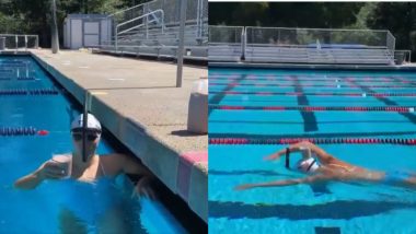 Seven-Time Olympic Gold Medal-Winning Swimmer Katie Ledecky Swims While Balancing Glass of Chocolate Milk On Her Head; Fans React After Old Video Goes Viral Again