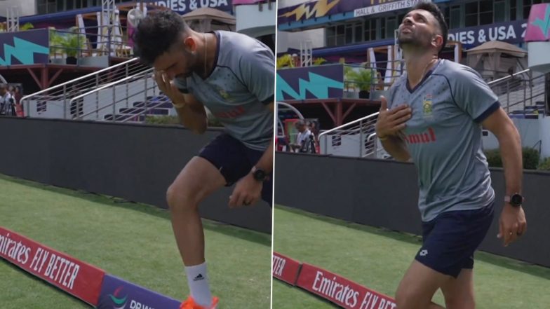 Ram Devotee Keshav Maharaj Remembers Lord Ram As He Enters Kensington Oval Stadium in Barbados Ahead of IND vs SA T20 World Cup 2024 Final (Watch Video)