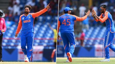 India Qualify For ICC T20 World Cup 2024 Semifinal; Rohit Sharma, Spinners Power IND to Semis As They Secure Clinical 24-Run Victory Against AUS