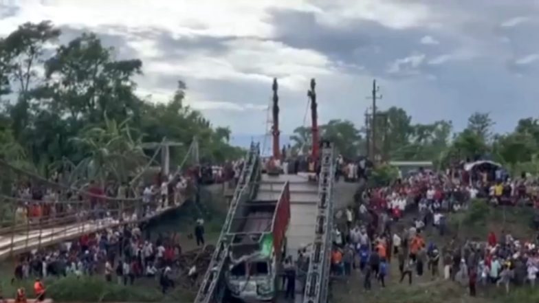 Manipur Bridge Collapse: One Dead, Three Others Injured After Bridge Over Imphal River Collapses As Wood-Laden Truck Tries To Cross It (Watch Video)