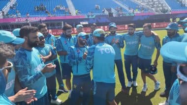 Mohammad Rizwan Receives Souvenir From Babar Azam for Having Completed 100 T20I Appearances Earlier Ahead of PAK vs CAN T20 World Cup 2024 Match (Watch Video)