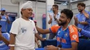 Young Fan Gives Mohammed Siraj 'Best Fielder Medal' For His Spectacular Fielding During IND vs IRE ICC Men's T20 World Cup Match, BCCI Shares Video of Team India&rsquo;s Dressing Room Celebrations