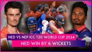 NED vs NEP ICC T20 World Cup 2024 Stat Highlights: Max O'Dowd, Bowlers Help Netherlands Start Campaign With Victory Over Misfiring Nepal