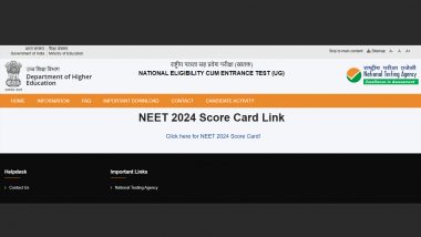 NEET UG 2024 Exam Result Out at neet.ntaonline.in: National Eligibility cum Entrance Test Examination Results Released, Know Steps To Check Scorecard