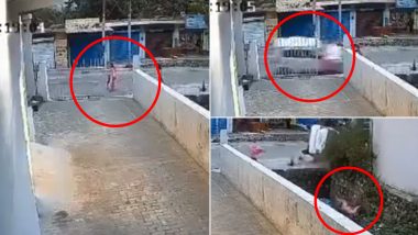 Accident Caught on Camera in Uttarakhand: Speeding Car Runs Over Woman and Two Girls Walking on Street in New Tehri, Sends Victim Flying in Air; Terrifying Video Surfaces