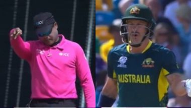 Umpire Nitin Menon ‘Shoos Away' Matthew Wade As They Engage in On-Field Argument During AUS vs ENG ICC T20 World Cup 2024 Match (Watch Video)