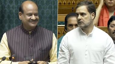 Rahul Gandhi Congratulates Om Birla on Being Elected as Lok Sabha Speaker, Urges Him to Allow Voice of Opposition and Defend Constitution of India (Watch Video)