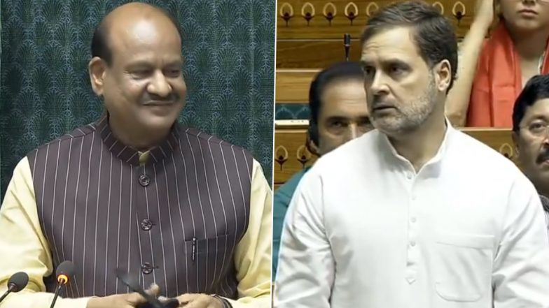 Rahul Gandhi Congratulates Om Birla on Being Elected Speaker of 18th Lok Sabha, Says 'Very Important That Opposition's Voice Is Allowed to Be Represented in This House' (Watch Video)