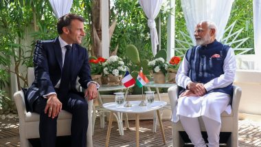 PM Narendra Modi Meets French President Emmanuel Macron for Bilateral Meeting on Sidelines of G7 Summit in Italy (See Pics and Video)