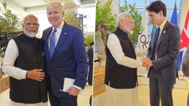 PM Narendra Modi Meets US President Joe Biden, Canadian PM Justin Trudeau and Others on Sidelines of G7 Summit in Italy (See Pics and Video)