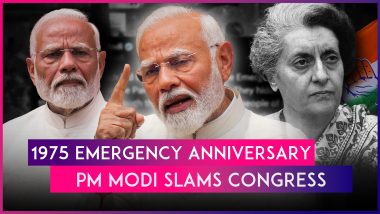 Emergency Anniversary: PM Narendra Modi Lashes Out at Congress, Says ‘Those Who Imposed Emergency Have No Right To Profess Love for Constitution’