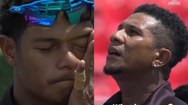 Papua New Guinea Players Break Down in Tears While Singing National Anthem Before WI vs PNG ICC T20 World Cup 2024 Match (Watch Video)