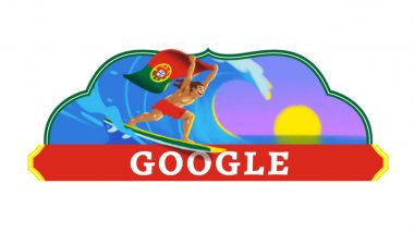 Portugal National Day 2024 Google Doodle: Search Engine Giant Honours Frederico Morais, Country’s First World Surfing Champion With Colourful Illustration (View Picture)