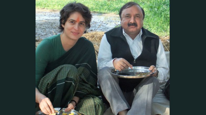 Amethi Lok Sabha Election Results 2024: Priyanka Gandhi Congratulates Congress Candidate Kishori Lal Sharma As He Leads by Over 1 Lakh Votes (See Pic)